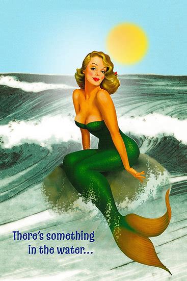 Vintage Mermaid Postcard Whirled Planet