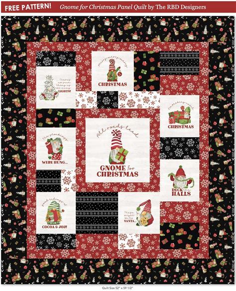 Free Christmas Quilt Pattern Gnome For Christmas