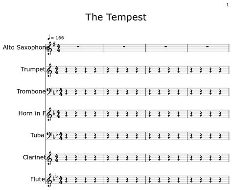 The Tempest Sheet Music For Alto Saxophone Trumpet Trombone Horn