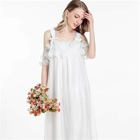 Yomrzl A665 New Arrival Summer Gauze Womens Nightgown One Piece Sweet Home Style Sleep Dress