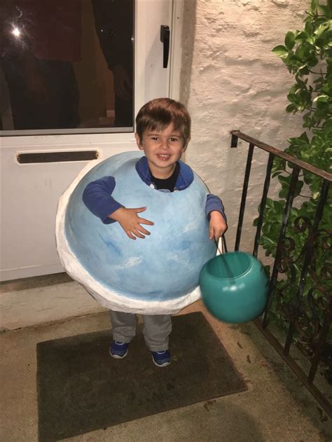 Homemade Kids Halloween Planet Costume Uranus Made From Paper Mache