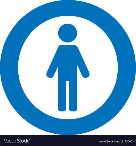 Gender Icon Symbol Male Boy Man Icon Blue Vector Image