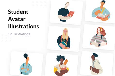 Premium Student Avatar Illustration Pack From People Illustrations