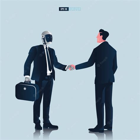 Premium Vector Futuristic Humanoid Business People With Artificial
