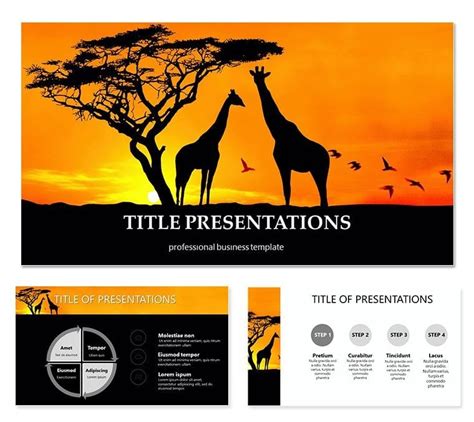 Animals Of Africa Giraffe Powerpoint Templates