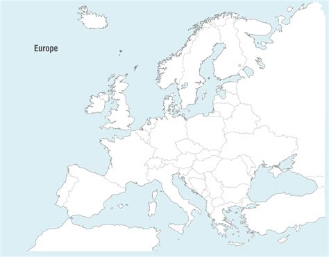 Europe Political Map Blank Map Vector