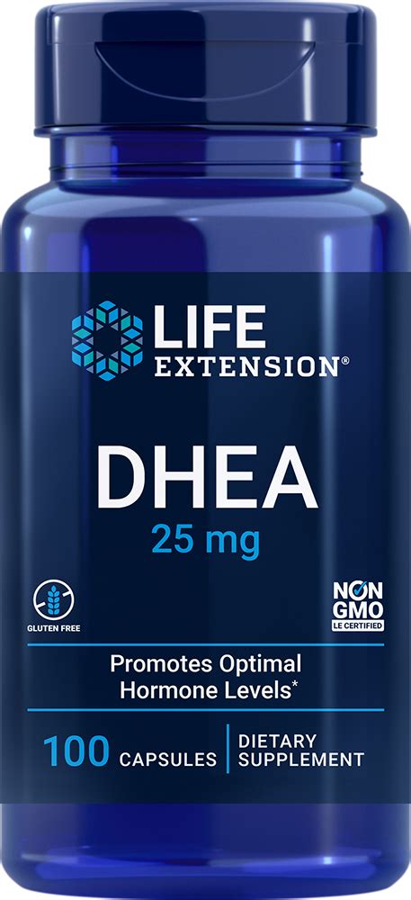 dhea 25 mg 100 capsules dehydroepiandrosterone supplement life extension