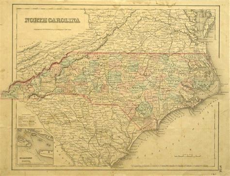 1855 Map Of North Carolina American