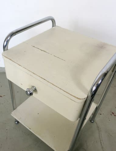 Original staud chromgestell für nachttisch nachtkommode neu und verpackt 58x16,5. Nachttisch mit Stahlrohrgestell und Schublade