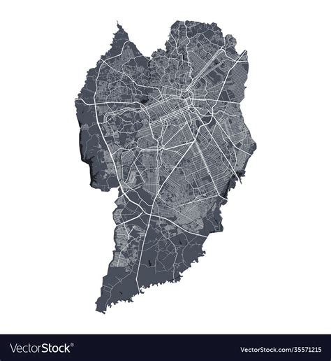 Curitiba Map Detailed Map City Poster Royalty Free Vector