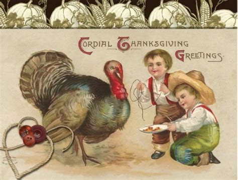 Handmade Postcard Set Of 6 Kids Teasing Tom Turkey Thanksgiving