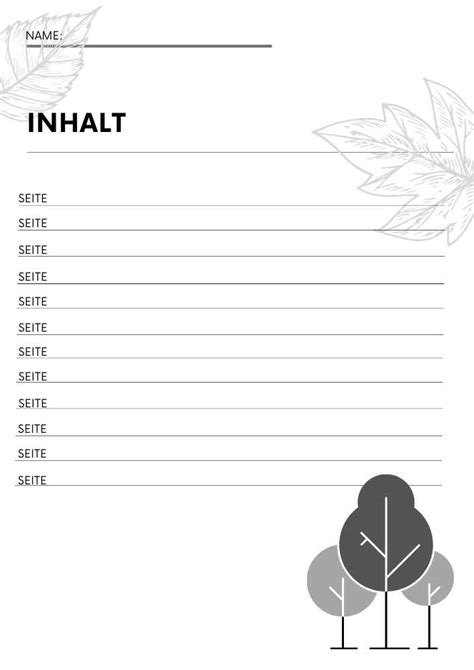 5 herbarium vorlage zum ausdrucken inhaltsverzeichnis inhaltsverzeichnisvorlagen im kidsweb de Herbarium gestalten Vorlage & Anleitung | Kinder-DIY-Trends