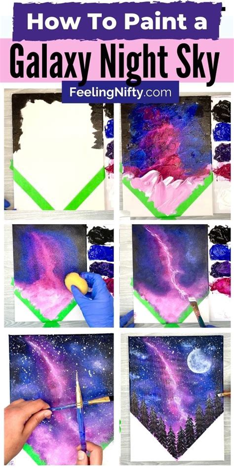 How To Paint A Galaxy Night Sky For Beginners Milky Way Galaxy