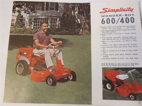 1963 Simplicity Color Brochure Catalog 725 Tractor Wonder Boy Sno Away