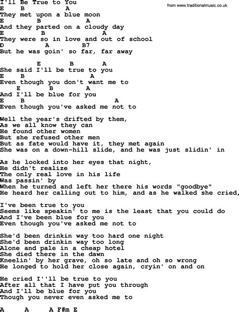 Ill Be True To You Bluegrass Lyrics With Chords