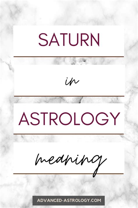 Meaning Of Saturn In Astrology Astrology