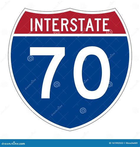 Panneau Routier Interstate Highway 70 Illustration Stock - Illustration