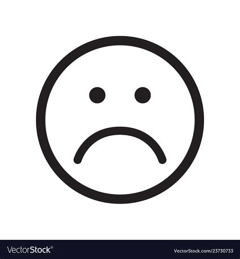 Sad Face Icon Unhappy Face Symbol Royalty Free Vector Image