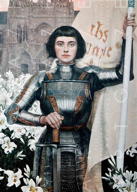 Joan Of Arc Print Printable Wall Art Gorgeous Jeanne Etsy Saint