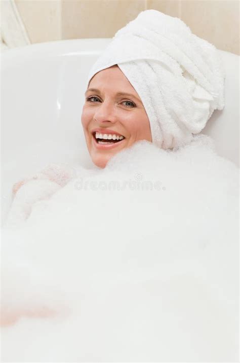 Lovely Woman Taking A Bath Stock Photo Image Of Bathtub