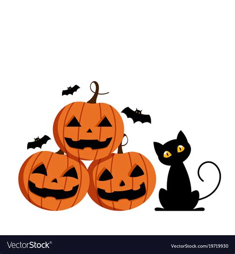 Happy Halloween Cute Pumpkin Smile Spooky Vector Image