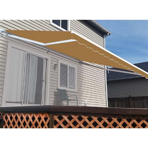 Aleko 16 Ft Motorized Retractable Awning 120 In Projection In Sand