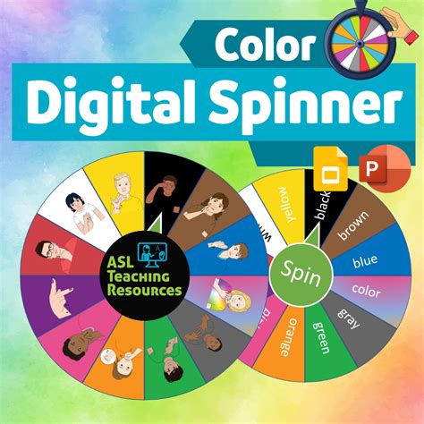 Digital Spinner Colors Asl Teaching Resources