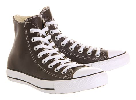 Converse All Star Hi Leather In Chocolate Brown For Men Lyst