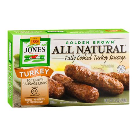 Kroger Jones Dairy Farm Golden Brown Fully Cooked Turkey Sausage Hot