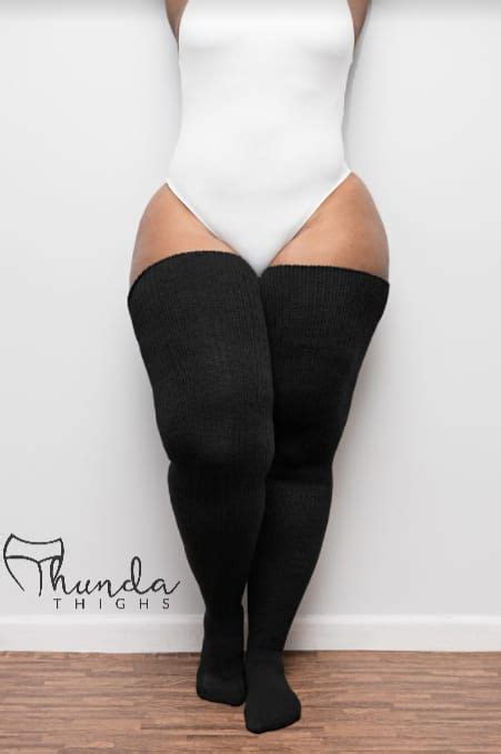 thunda thighs plus size thigh high classic black socks in 2022 cute pajama sets plus size