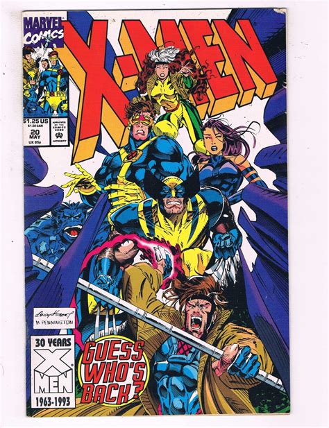 X Men 20 Vf Marvel Comics Comic Book Jim Lee Wolverine Gambit 1992