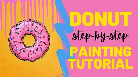 🍩 Learn To Paint A Pop Art Donut 🎨 Painting Tutorial For Beginners