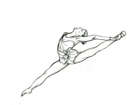 Realistic Gymnast Coloring Page Clip Art Library
