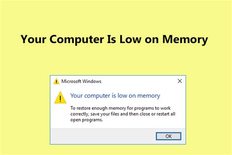 To restore enough memory for programs to work correctly, save your files and then close or windows8 automatically manages virtual memory and paging file size by default. Full Fixes for Your Computer Is Low on Memory in Windows ...