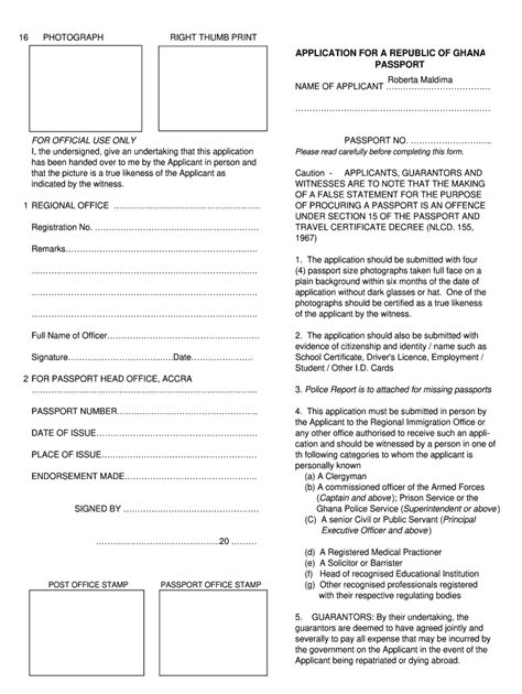Get Sample Of A Filled Ghanaian Passport Form And Fill It Out In March