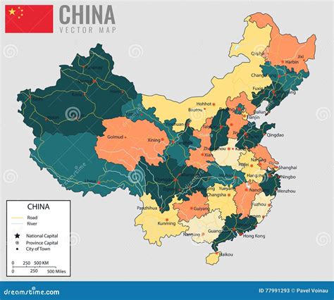 China Karte Mit Provinzen Alle Gebiete Sind Auswählbar Vektor Vektor