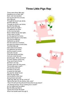 The new blog rap poems takes rap lyrics and places them on an inspirational background. Little Pigs Rap fairy tale poem | Three little pigs song ...