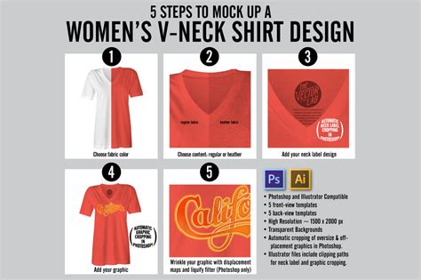 Download Women's V-Neck Mockup Templates ~ Product Mockups on ...
