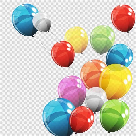 Group Of Colour Glossy Helium Balloons Isolated 2521140 Vector Art At