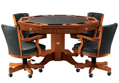 The samsonite card table 39 x 39 (black) is another great budget choice card table that still retains a nice collection of design elements and features. Harley Davidson Poker Table and Chairs Cum Dining - Elite ...