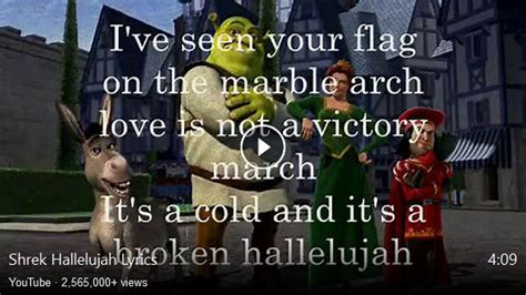 Lyrics To Hallelujah From Shrek Lyricka