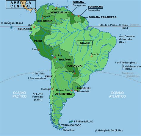 São 13 os países da américa do sul: Países da América do Sul - Turismo