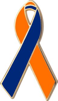 Orange and Blue Awareness Ribbons | Personalized Awareness Pins | No Minimums | Personalized Cause