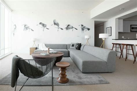 Minimal Clean Lines Bird Decal Organic Table Shapes Living Room Home