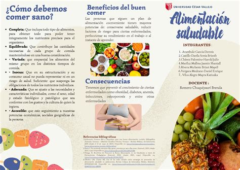 Tr Ptico Alimentaci N Saludable Beneficios Del Buen Comer Alimentacion Saludable C Mo Debemos