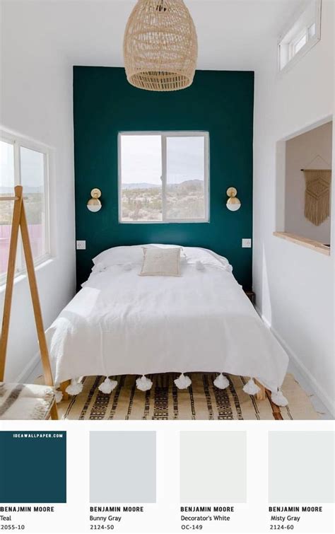 Beautiful Bedroom Color Scheme Teal Misty Gray