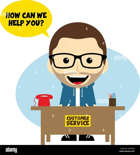 Customer Service Desk Cartoon Character Stock Vector Image And Art Alamy