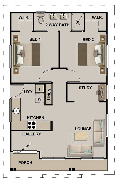 635 sq feet or 59.8 m2 Hamptons Style 2 Bedroom granny ...