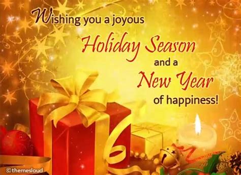 Joyous Holidays And Happy New Year Card Free Warm Wishes Ecards 123