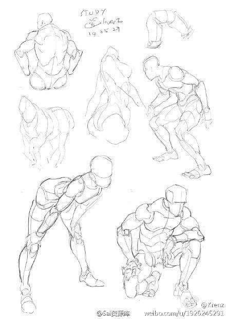 Figure Study Hunch Crouching Drawing Reference Poses Art